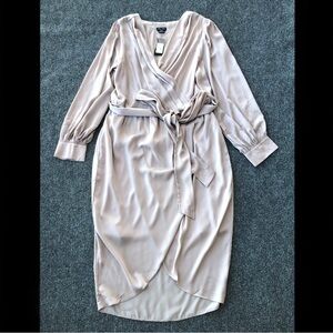 City Chic opulent long sleeve midi dress in Vanilla size L/20